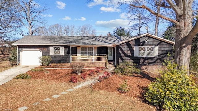 single story home with a garage