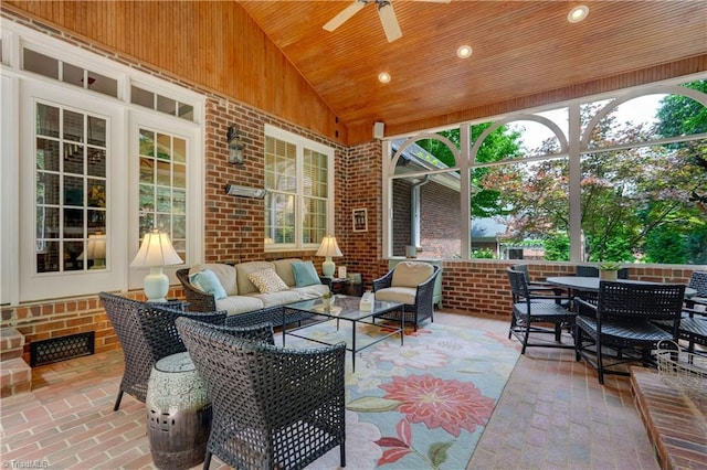 3612 Camden Falls Cir, Greensboro, NC 27410 - view of patio with ceiling fan, outdoor dining space, and an outdoor hangout area