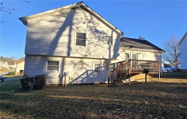 rear view of house with a deck