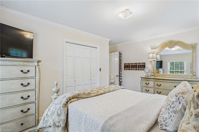 1317 Longcreek Dr, High Point, NC 27262 - bedroom featuring crown molding and a closet