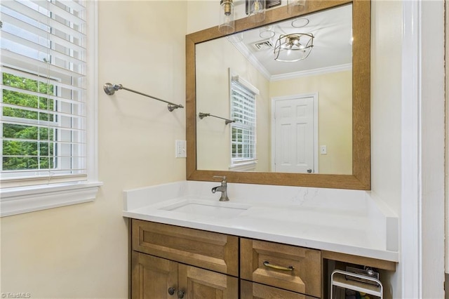 1317 Longcreek Dr, High Point, NC 27262 - bathroom with vanity and crown molding