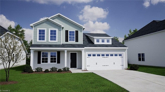 view of front of home featuring a front yard