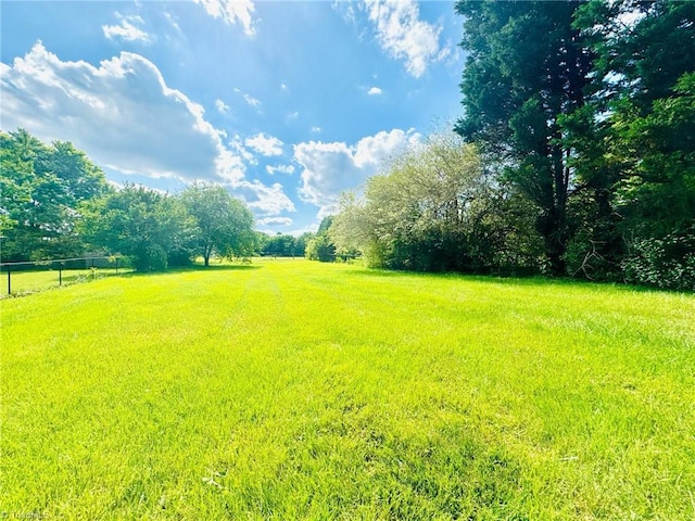 view of yard featuring a view of rural / pastoral area