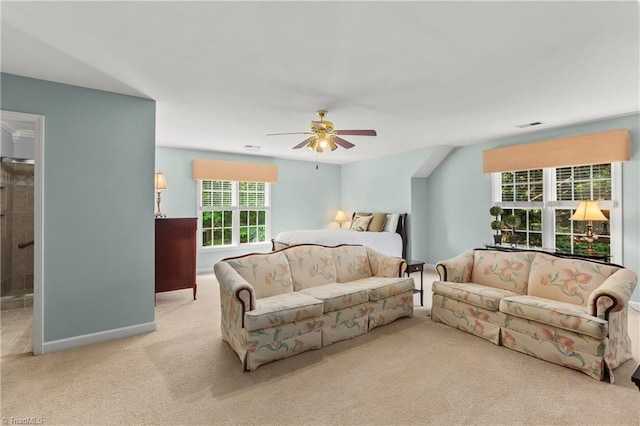 3116 Lodge Dr, Jamestown, NC 27282 - bedroom with carpet flooring, baseboards, and ceiling fan