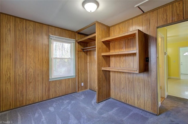 interior space featuring carpet
