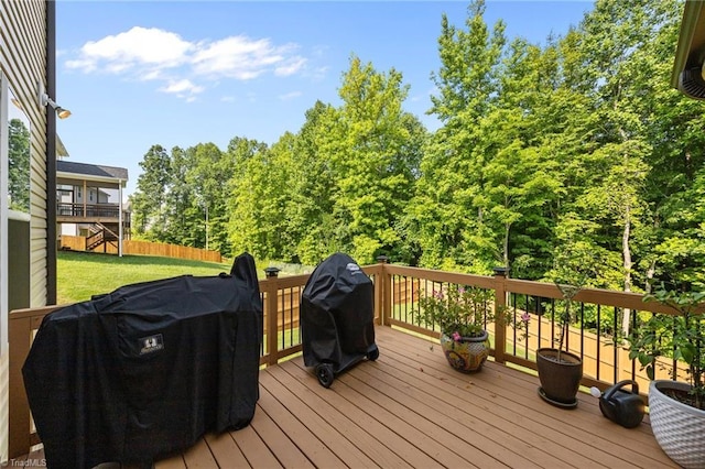 7615 Mary Ellen Ct, Greensboro, NC 27409 - deck featuring area for grilling and a lawn
