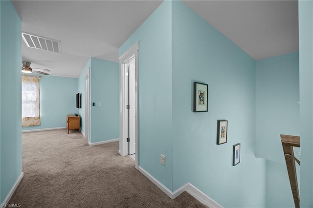 7615 Mary Ellen Ct, Greensboro, NC 27409 - hallway with carpet floors and an upstairs landing