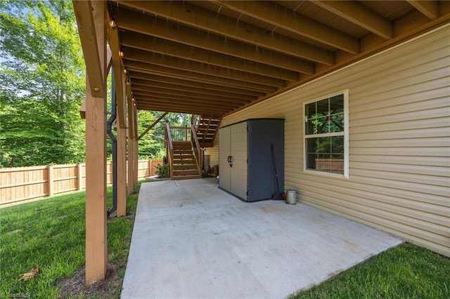 7615 Mary Ellen Ct, Greensboro, NC 27409 - view of patio featuring stairway