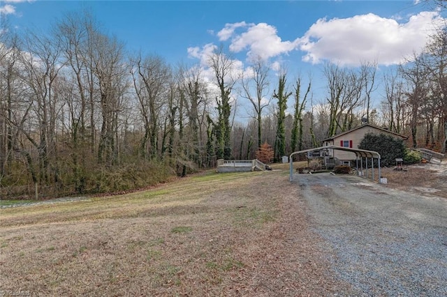 view of road with gravel driveway and a gated entry