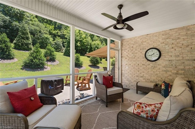 1623 Angus Ridge Dr, Kernersville, NC 27284 - sunroom / solarium with an outdoor living space and ceiling fan
