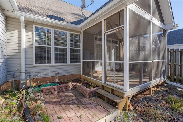 exterior space with a sunroom