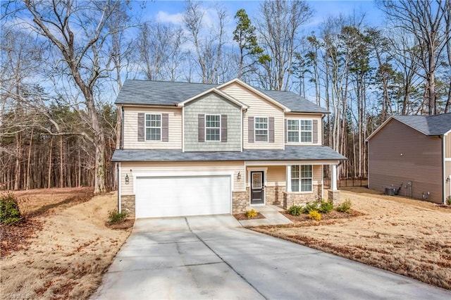 view of front of house featuring a garage