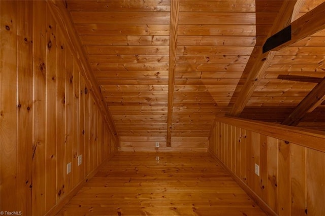 158 Cottontail Ln, North Wilkesboro, NC 28659 - additional living space featuring wooden ceiling, wood walls, and light wood-style floors