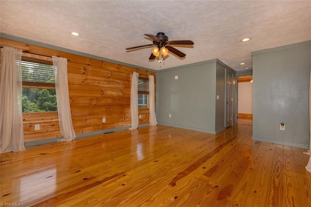 158 Cottontail Ln, North Wilkesboro, NC 28659 - spare room with ceiling fan, wood finished floors, a textured ceiling, and recessed lighting