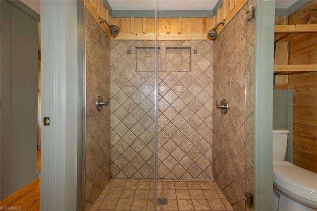 158 Cottontail Ln, North Wilkesboro, NC 28659 - full bathroom with a stall shower and wood finished floors