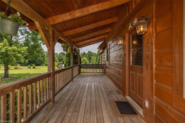 158 Cottontail Ln, North Wilkesboro, NC 28659 - wooden deck featuring a yard