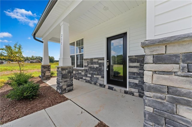 view of patio with covered porch