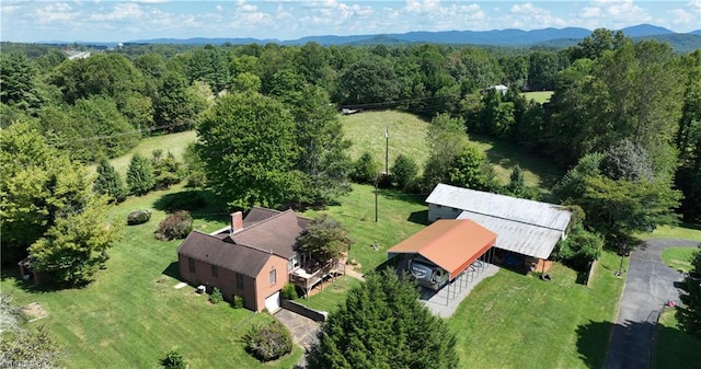 aerial view featuring a mountain view