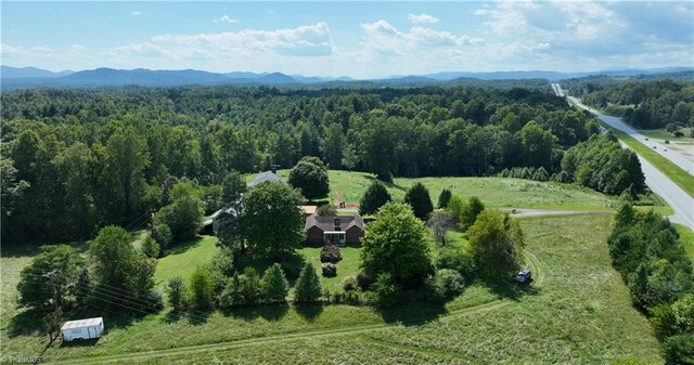 bird's eye view with a mountain view