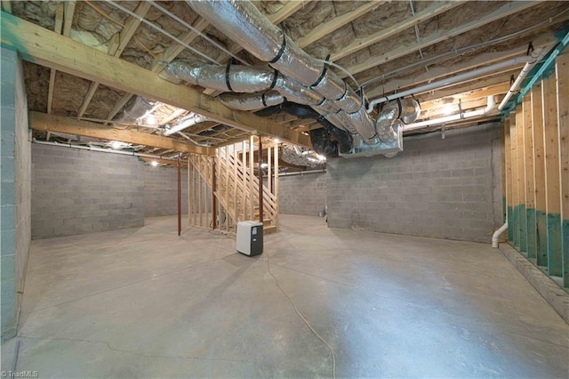 2578 Whipporwill Ct, Rural Hall, NC 27045 - unfinished basement with stairs