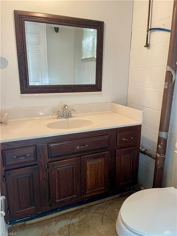 bathroom with toilet and vanity