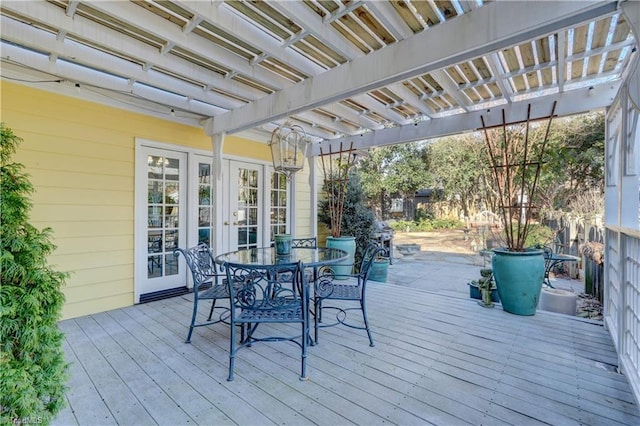 wooden deck with a pergola