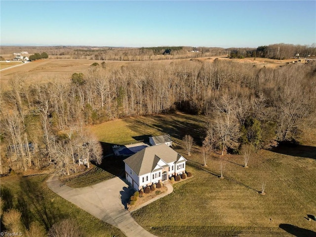 aerial view with a rural view