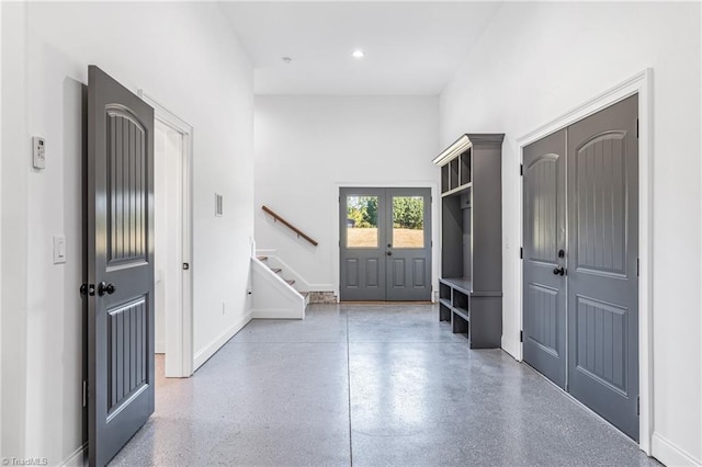 foyer featuring french doors