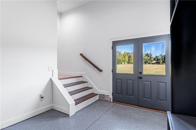 foyer entrance with french doors