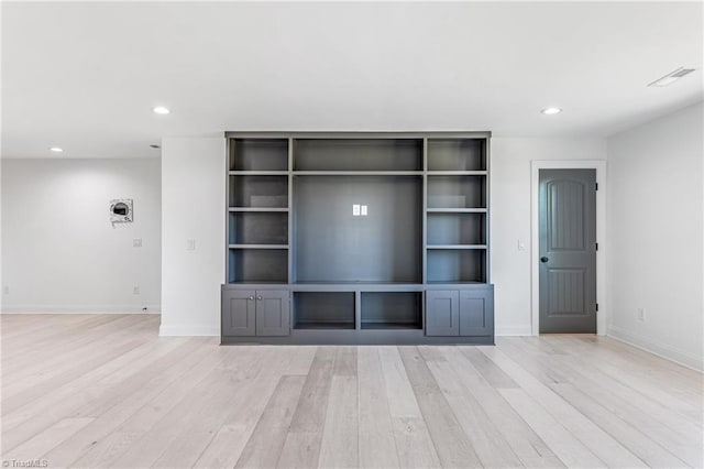 unfurnished living room featuring light hardwood / wood-style floors