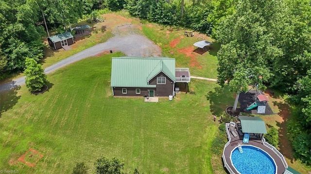 924 Delta Dr, Randleman, NC 27317 - view from above of property with a pool area