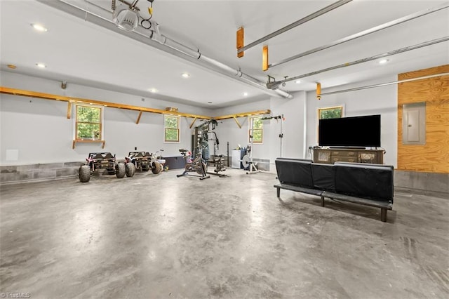 924 Delta Dr, Randleman, NC 27317 - garage with electric panel and recessed lighting