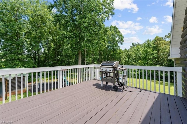 924 Delta Dr, Randleman, NC 27317 - wooden terrace featuring a grill