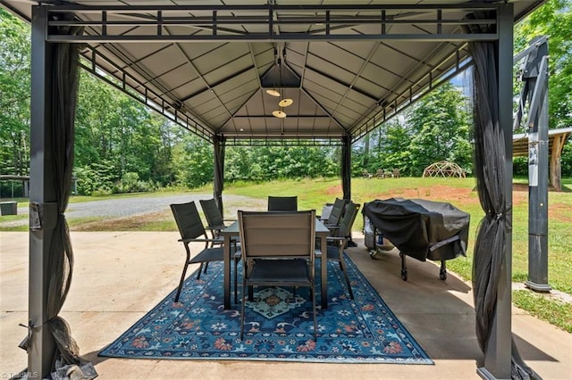 924 Delta Dr, Randleman, NC 27317 - view of patio / terrace with outdoor dining area, grilling area, and a gazebo