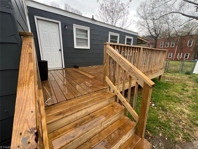 wooden terrace with fence