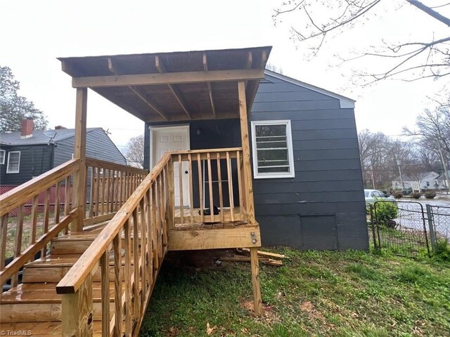wooden terrace with fence