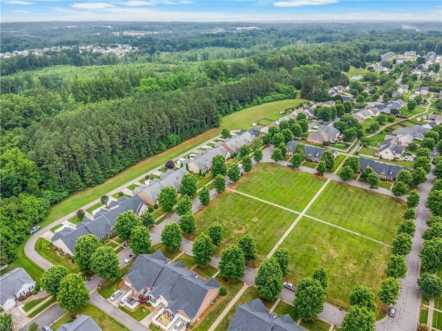 1627 Crestlawn Trl, Pfafftown, NC 27040 - aerial view of residential area featuring a heavily wooded area
