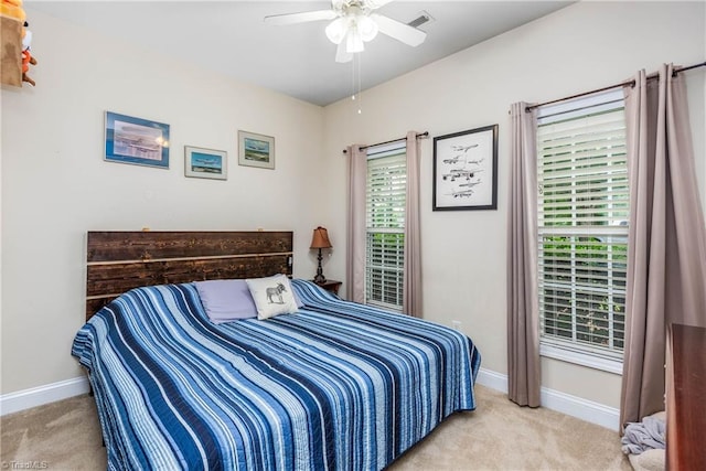 1627 Crestlawn Trl, Pfafftown, NC 27040 - bedroom with carpet, baseboards, and a ceiling fan
