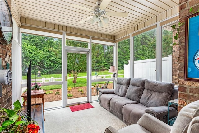 1627 Crestlawn Trl, Pfafftown, NC 27040 - sunroom featuring ceiling fan, outdoor lounge area, and plenty of natural light