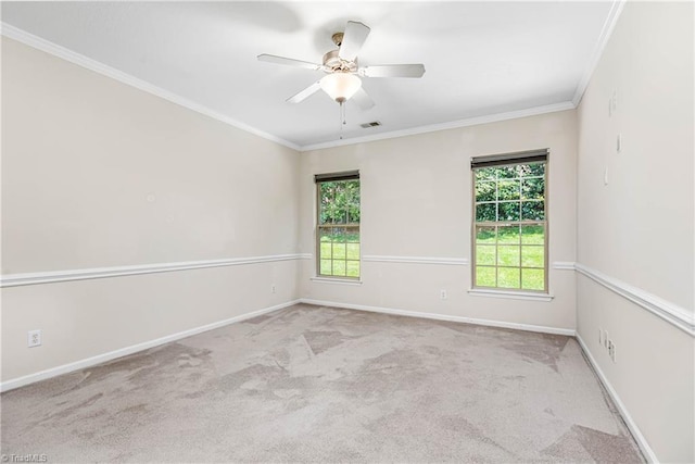 4012 Chianti Way, Greensboro, NC 27410 - empty room featuring carpet floors, a ceiling fan, baseboards, and crown molding