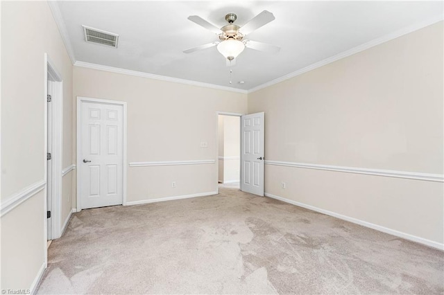 4012 Chianti Way, Greensboro, NC 27410 - unfurnished bedroom featuring carpet floors, crown molding, baseboards, and ceiling fan