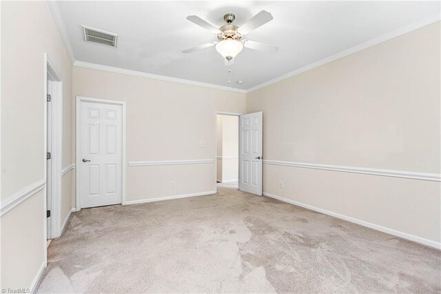 4012 Chianti Way, Greensboro, NC 27410 - unfurnished bedroom featuring ornamental molding, carpet flooring, baseboards, and a ceiling fan