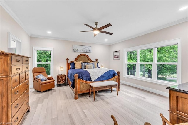104 Shawnee Cir, Lexington, NC 27295 - bedroom with baseboards, recessed lighting, light wood finished floors, and multiple windows