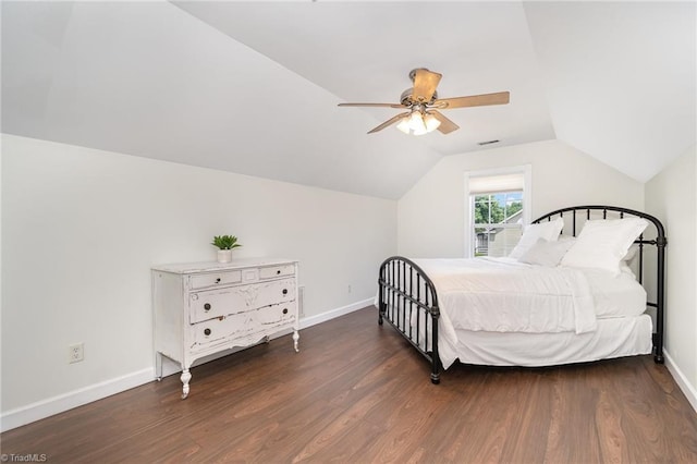 2264 Loflin Farlow Ln, Sophia, NC 27350 - bedroom with wood finished floors, lofted ceiling, and ceiling fan
