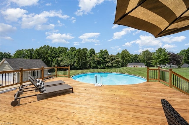 2264 Loflin Farlow Ln, Sophia, NC 27350 - view of swimming pool with a deck and a lawn