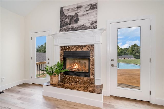 2264 Loflin Farlow Ln, Sophia, NC 27350 - detailed view of wood finished floors and a fireplace