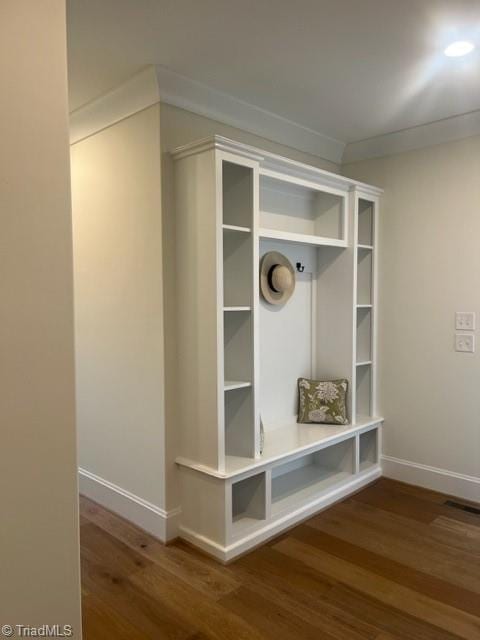 mudroom featuring hardwood / wood-style flooring