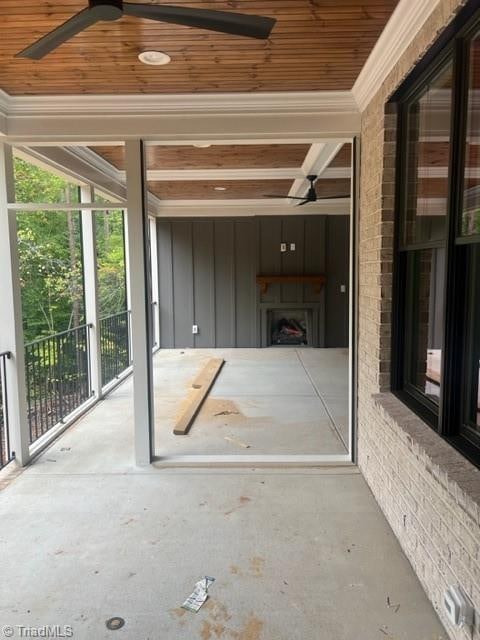 view of patio / terrace with ceiling fan