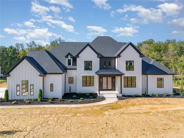 view of modern inspired farmhouse