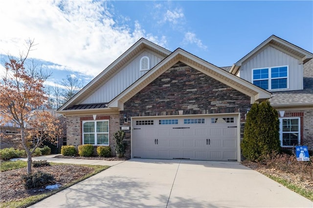 craftsman inspired home featuring a garage